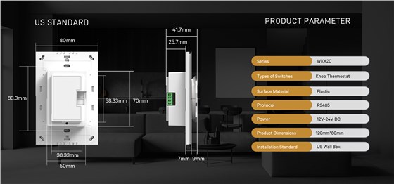 US standard thermostat dimensions
