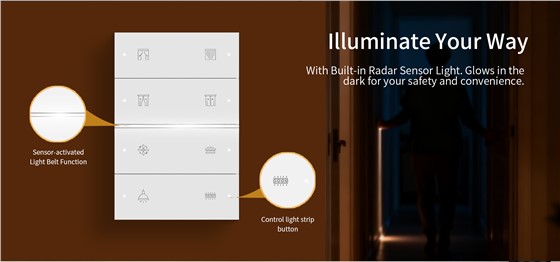QA7-KNX Switch with Radar Sensing Night Light