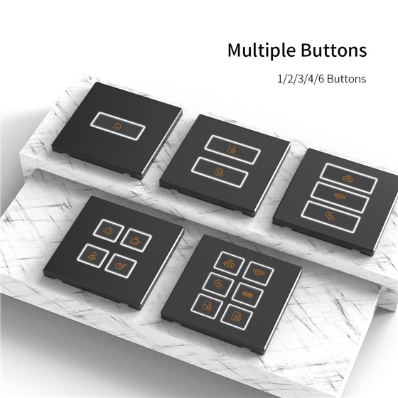 Z-6C RS485 metal tact switch configurations with 1, 2, 3, 4 and 6 buttons