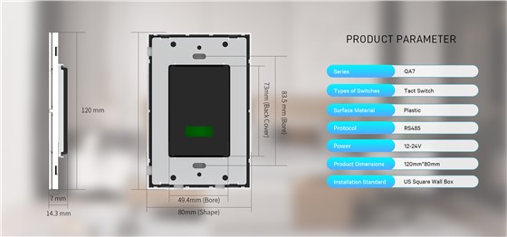 RS485 Panel US Standard 120x80mm
