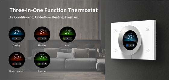 WKX20-B RS485 HVAC operating modes for cooling, underfloor heating and fresh air