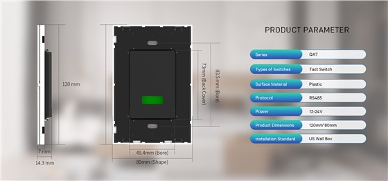 RS485 Panel US Standard 120x80mm