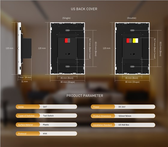 QA7-KNX American Standard 120mm*80mm size