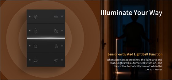 QA7H KNX switch with radar sensor night light feature QA7H KNX switch with radar sensor night light feature