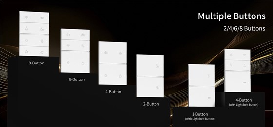 QA7H-KNX smart light switch wall panel with multiple button options QA7H-KNX smart light switch wall panel with multiple button options