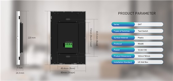 RS485 Panel US Standard 120x80mm