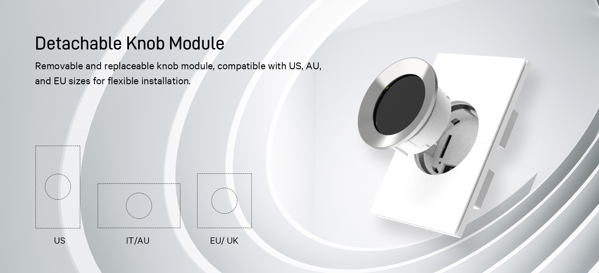 detachable knob module design for smart thermostat flexible replacement