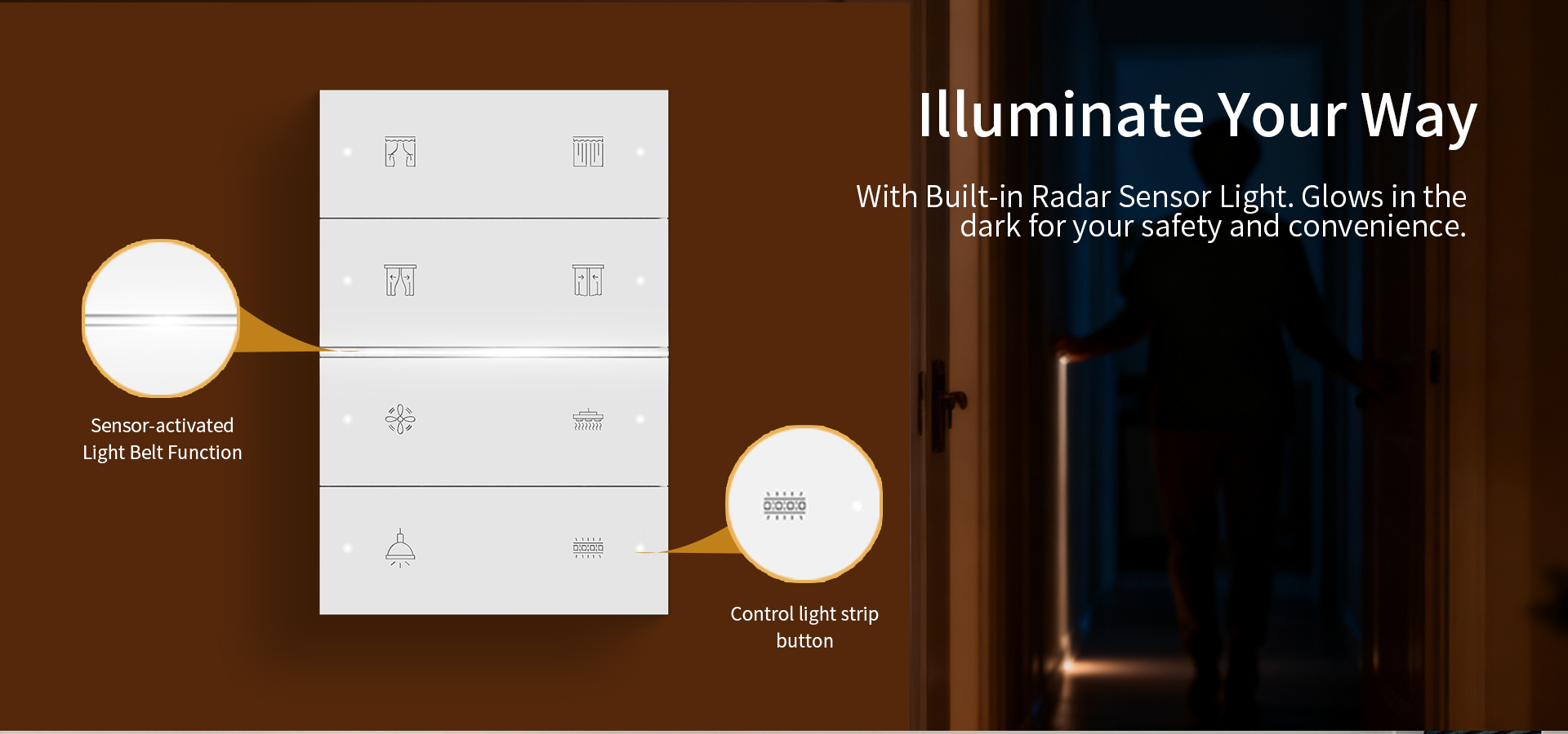 QA7-KNX Switch with Radar Sensing Night Light