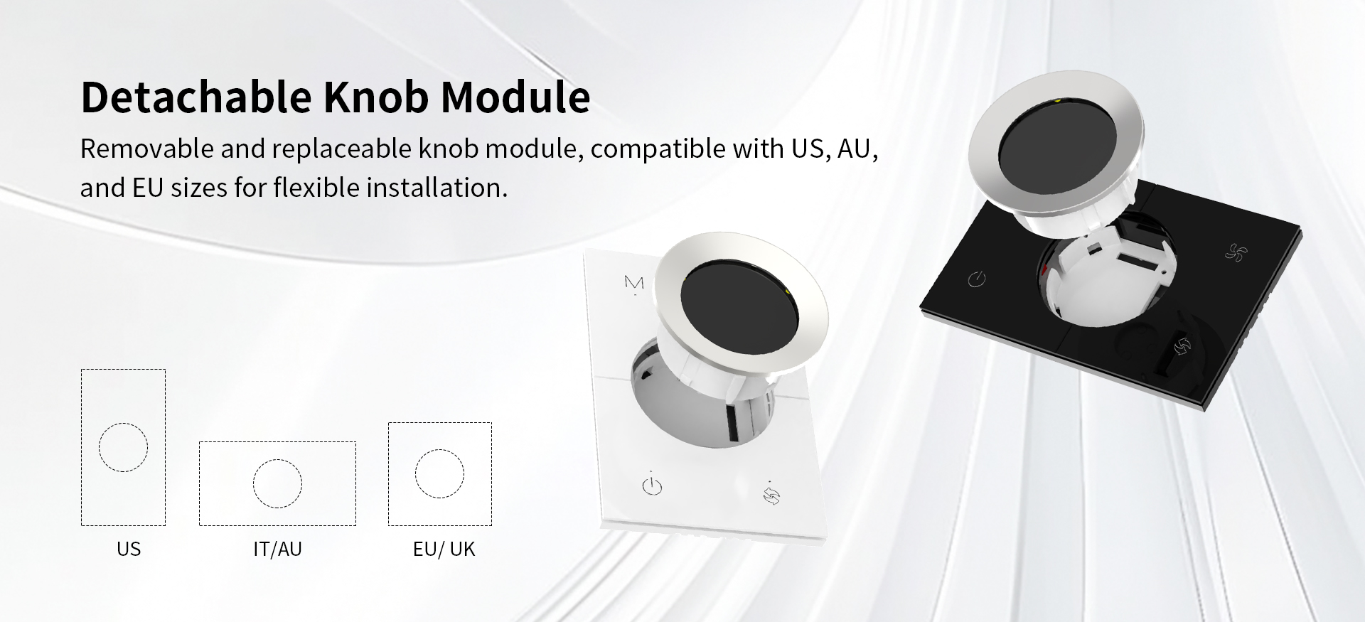 WKX20-B-KNX modular thermostat knob replacement design