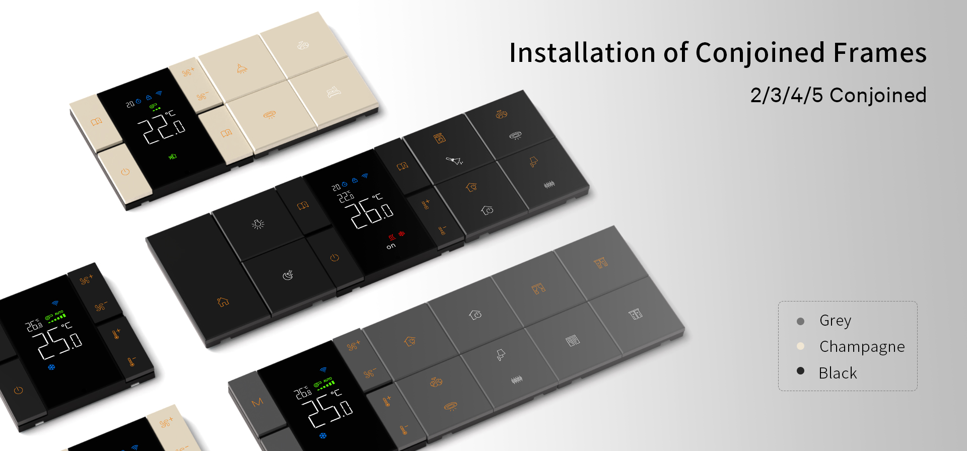 DWK5-KNX switch panel with thermostat