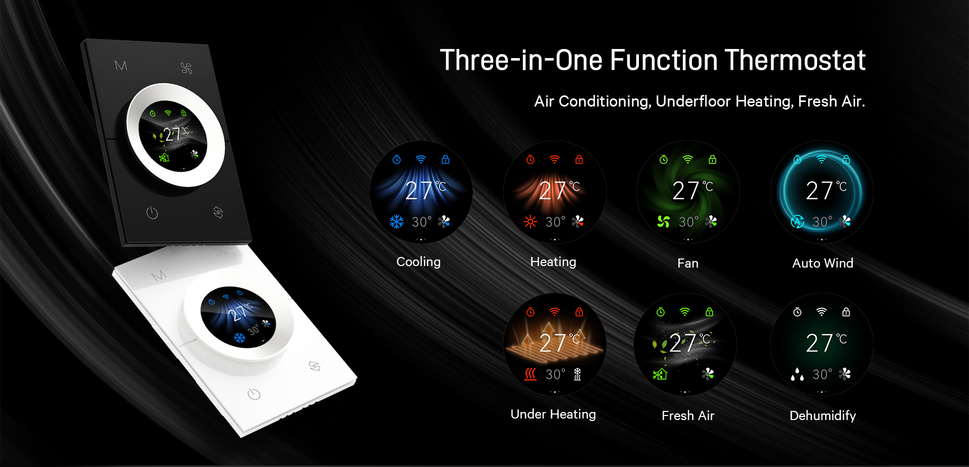 WKX20 thermostat supporting air conditioning floor heating and fresh air control WKX20 thermostat supporting air conditioning floor heating and fresh air control