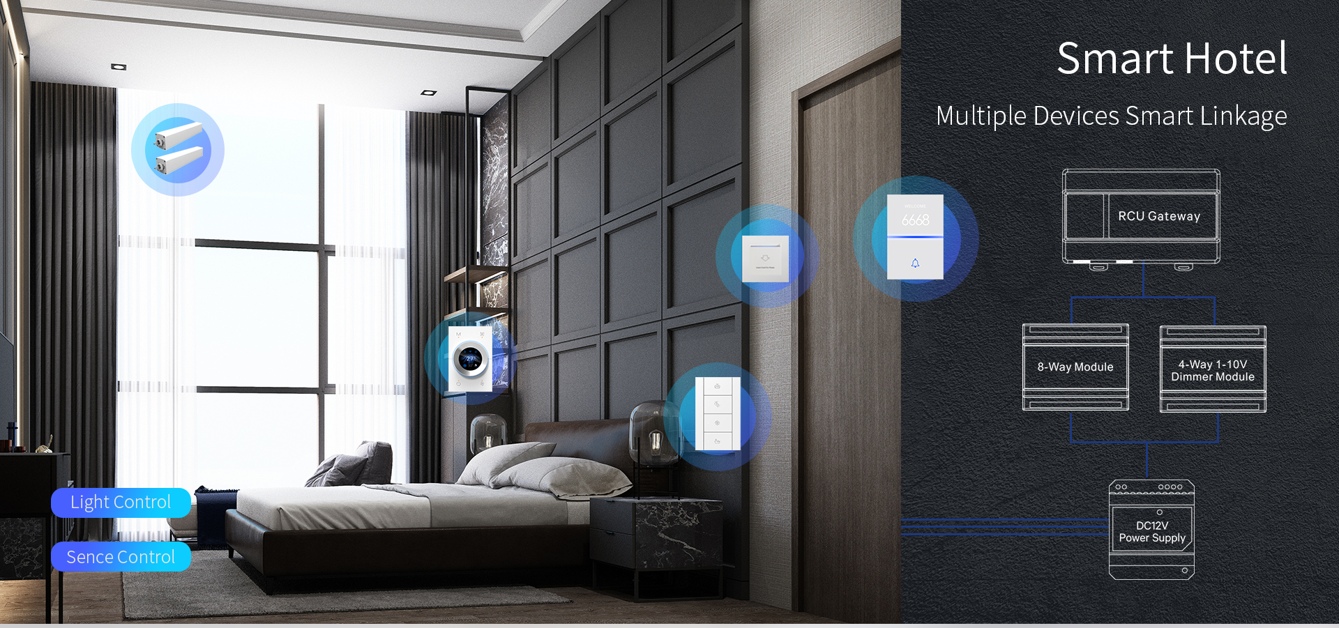 QA8-RS485 Smart Switch for Hotel Projects QA8-RS485 Smart Switch for Hotel Projects