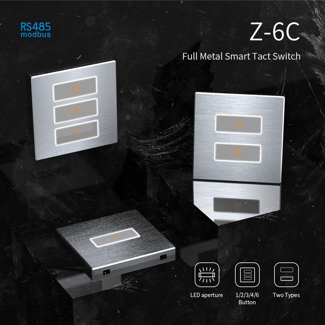 Z-6C RS485 metal tact switch series with metal panels and illuminated buttons