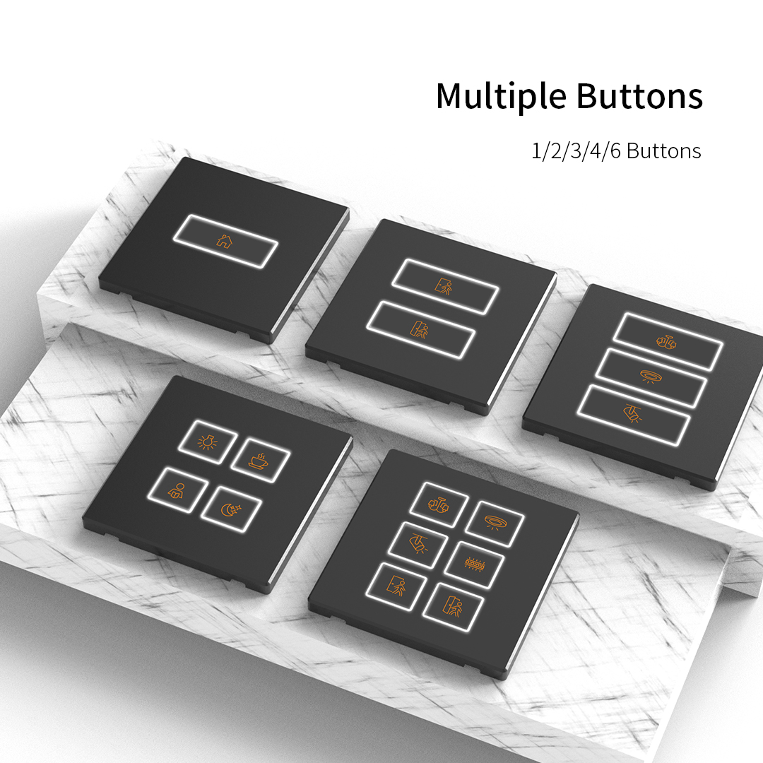 Z-6C RS485 metal tact switch configurations with 1, 2, 3, 4 and 6 buttons