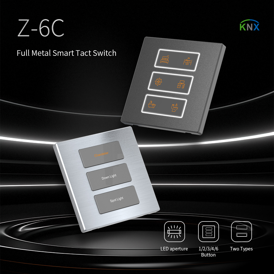 Smart Laffey Z-6C KNX metal tact switch panel