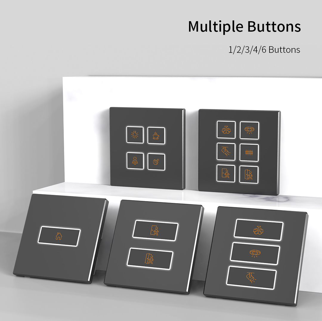 Z-6C KNX metal tact switches in 1, 2, 3, 4 and 6-button configurations