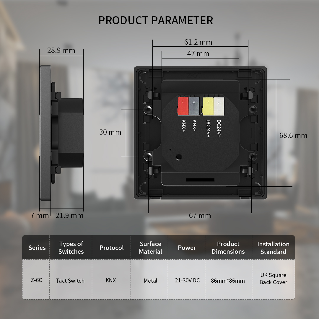 Smart Laffey Z-6C KNX metal tact switch