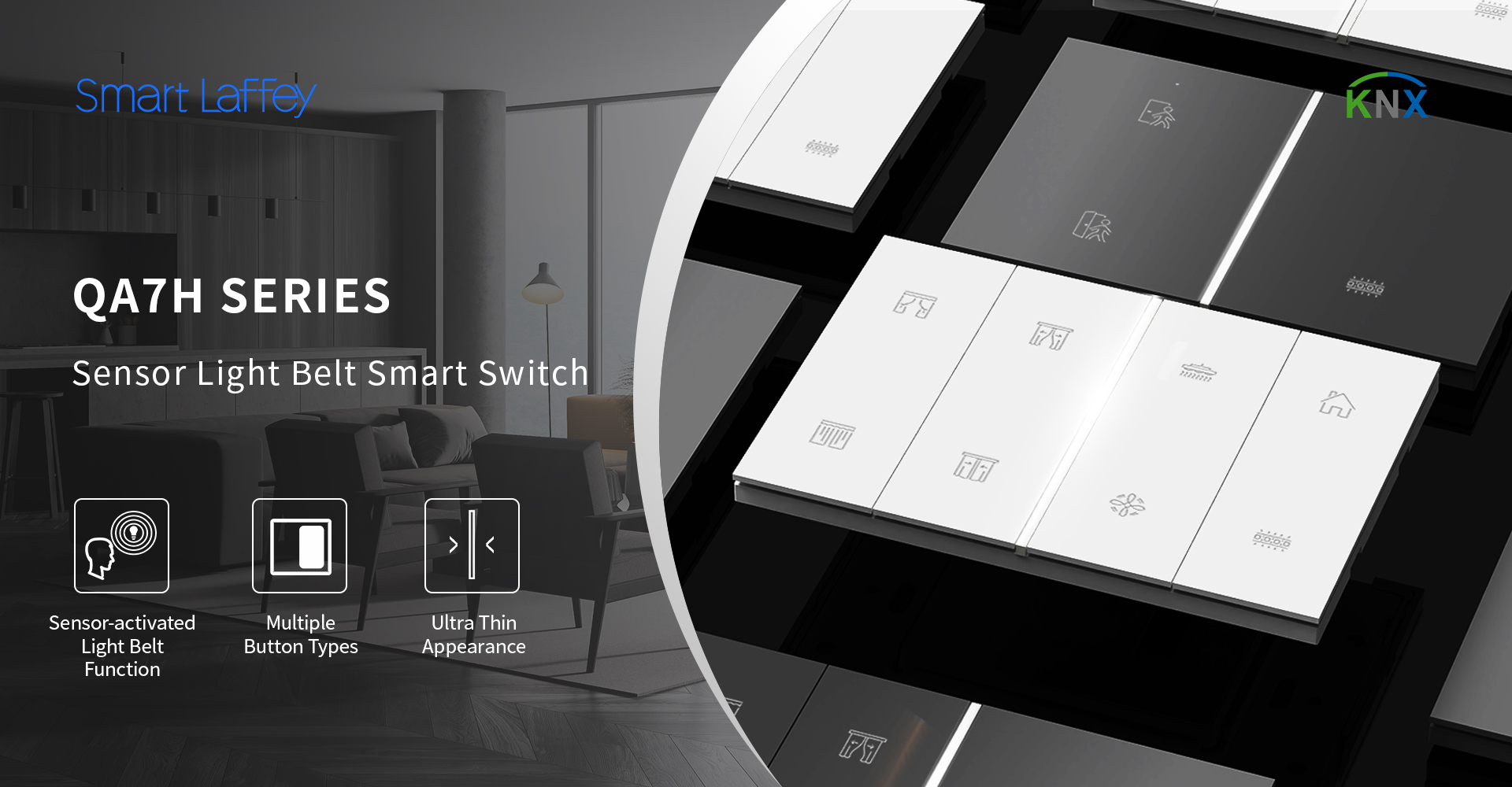 KNX wall switch QA7H modern panel design