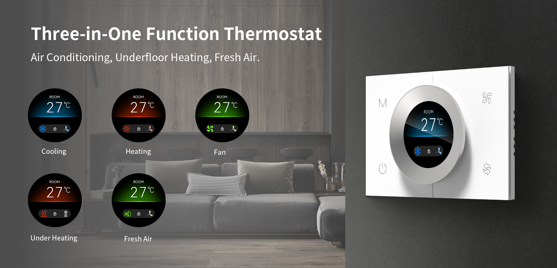WKX20-B RS485 HVAC operating modes for cooling, underfloor heating and fresh air WKX20-B RS485 HVAC operating modes for cooling, underfloor heating and fresh air