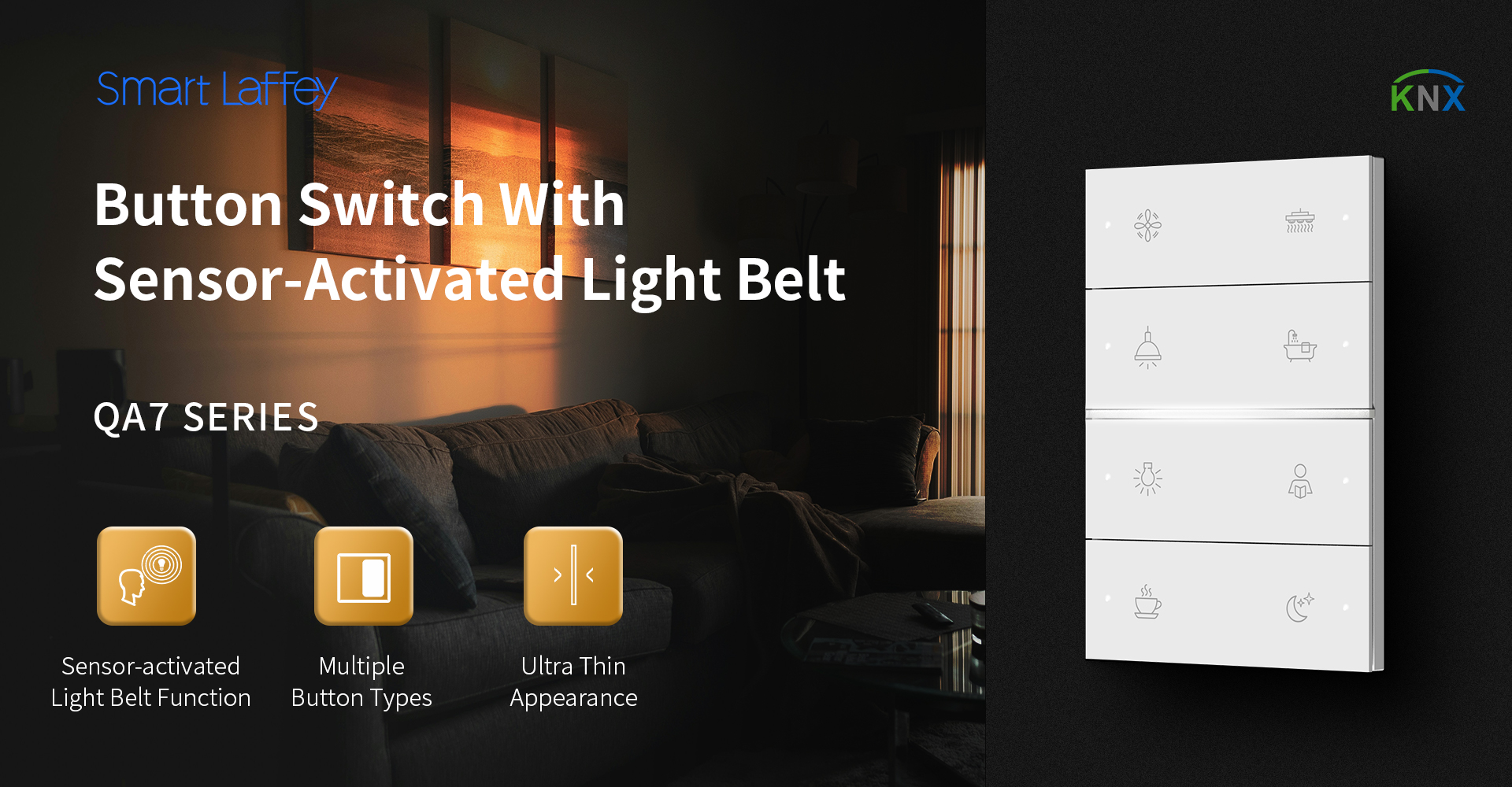 QA7-KNX Wall Light Switch for Smart Building Projetcs QA7-KNX Wall Light Switch for Smart Building Projetcs
