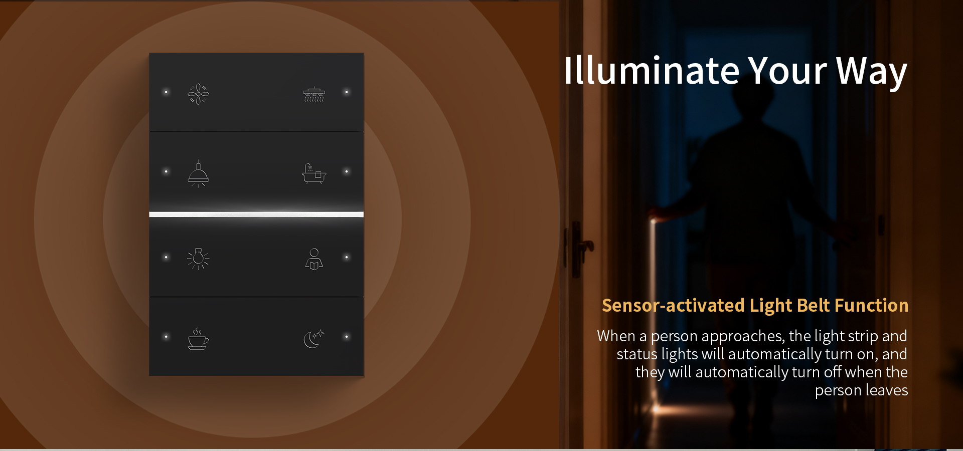 QA7H KNX switch with radar sensor night light feature
