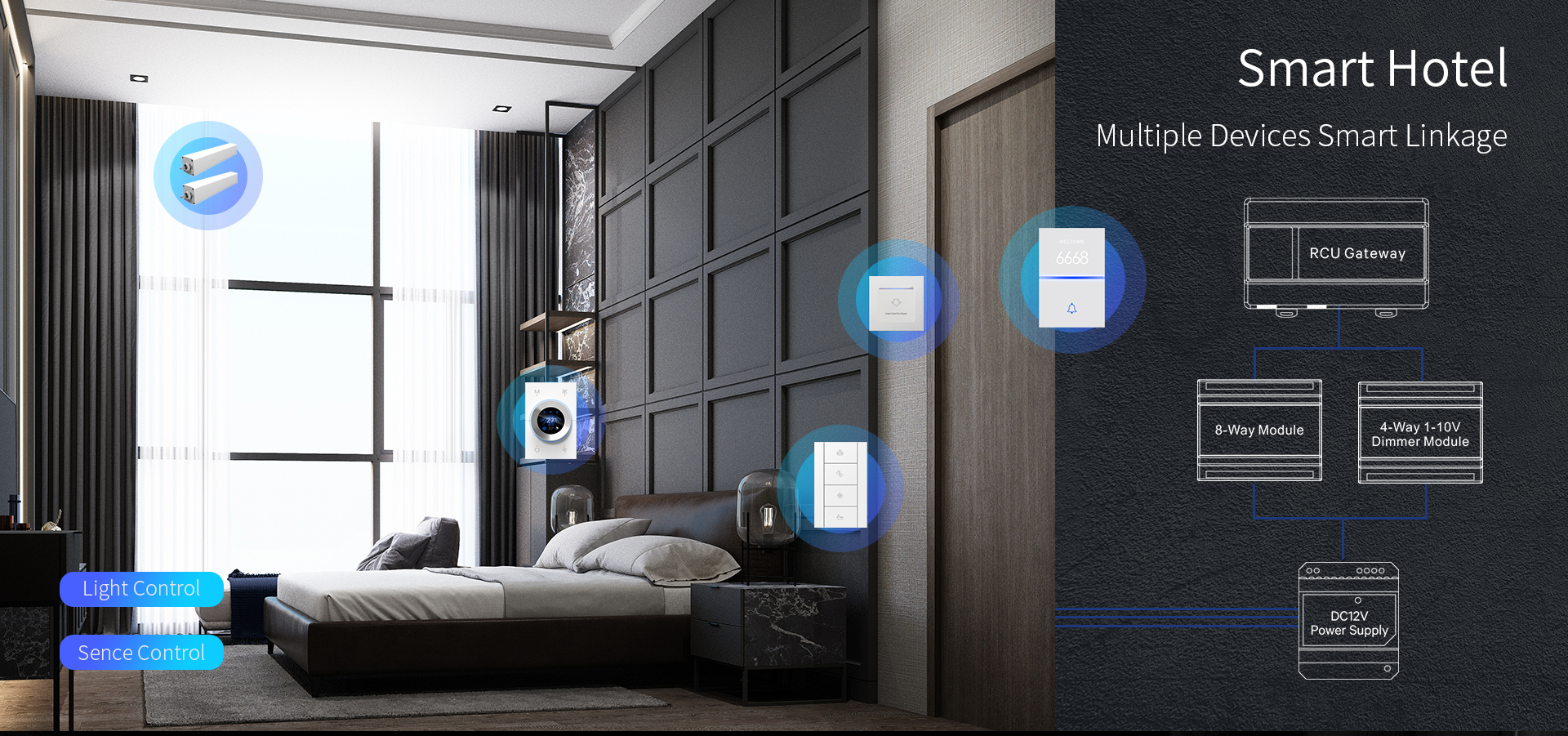 QA8-RS485 Smart Switch for Hotel Projects QA8-RS485 Smart Switch for Hotel Projects